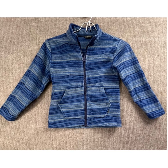 Eddie Bauer Kids Fleece Jacket Full Zip Blue Striped XS (5/6) Outdoor - Picture 1 of 8